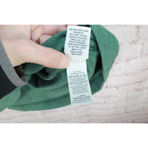 LL Bean Unshrinkable Mini Waffle Henley Long-Sleeve Cotton Green XL - Picture 7 of 11